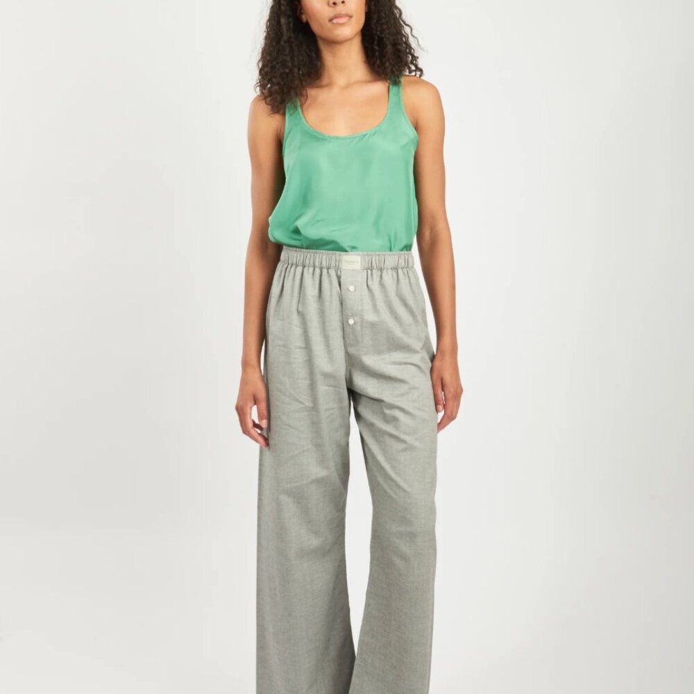 NWOT Comme Si Grey Herringbone La Boxer Alta Medium